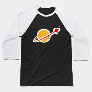 Lego Style Faded Retro Space Logo Baseball T-Shirt